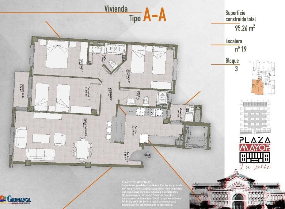 3 makuuhuone Asunto myytävänä paikassa La Union mukana 
autotalli - 145 000 € (Ref: 9596200)