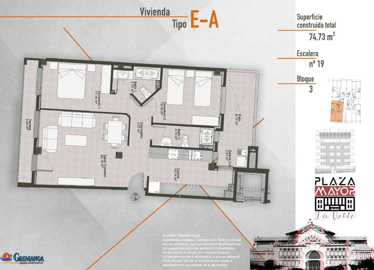 2 soveværelse Lejlighed til salg i La Union med garage - € 115.000 (Ref: 9608119)