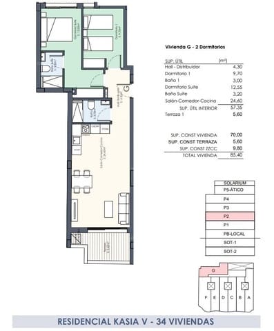 Piso de 2 habitaciones en Centro, Torrevieja en venta con piscina garaje - 319.000 € (Ref: 9701675)
