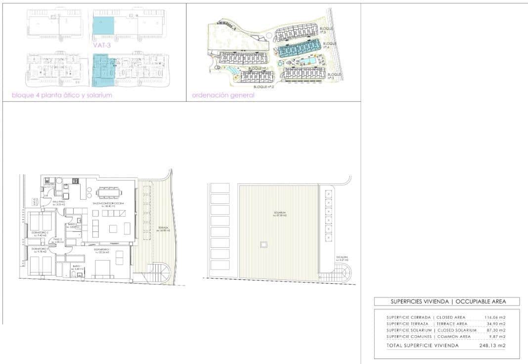 3 sovrum Takvåning till salu i Playa Flamenca med pool - 625 000 € (Ref: 7048772)
