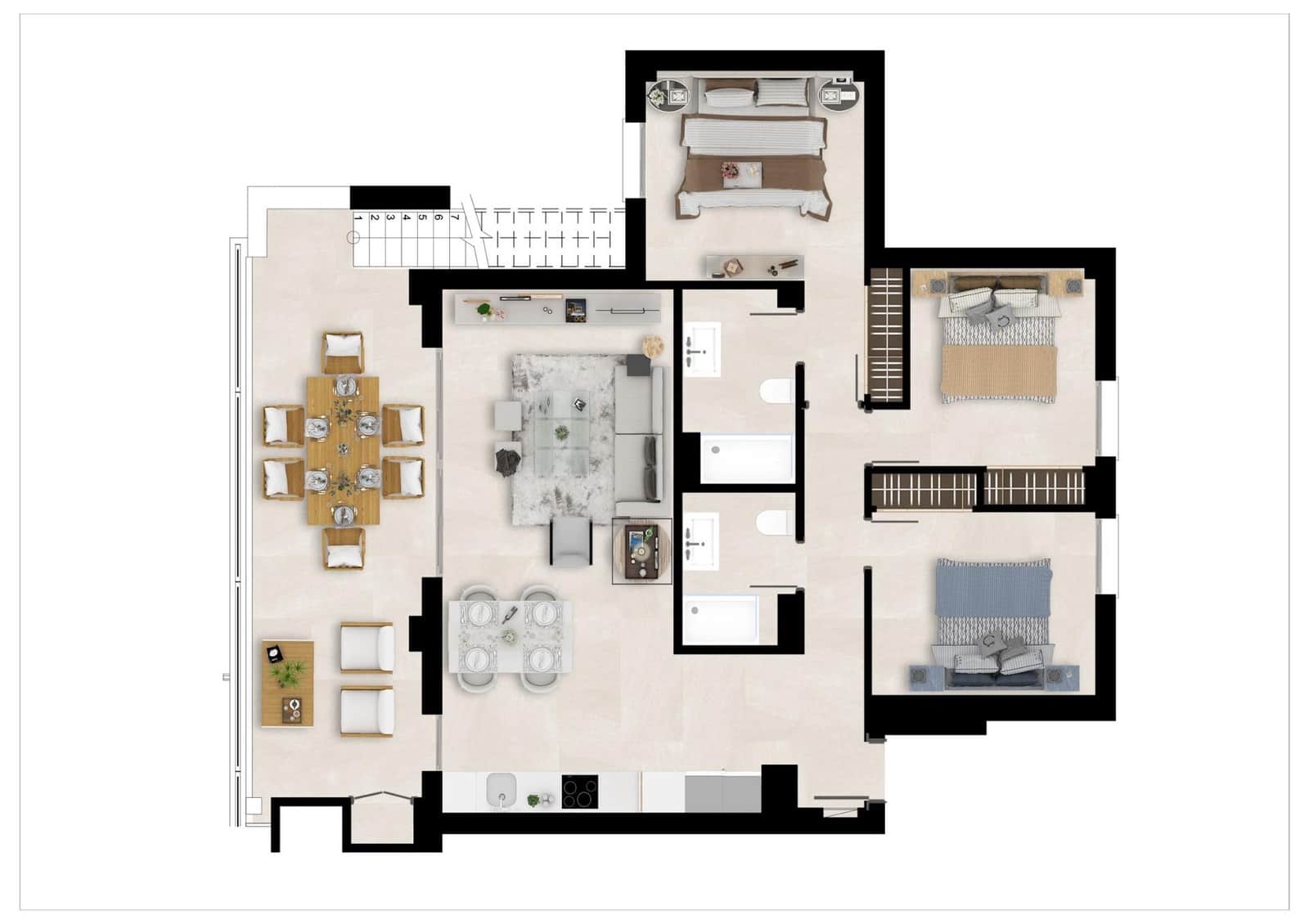 3 slaapkamer Penthouse te koop in Mijas met zwembad - € 498.000 (Ref: 8216517)