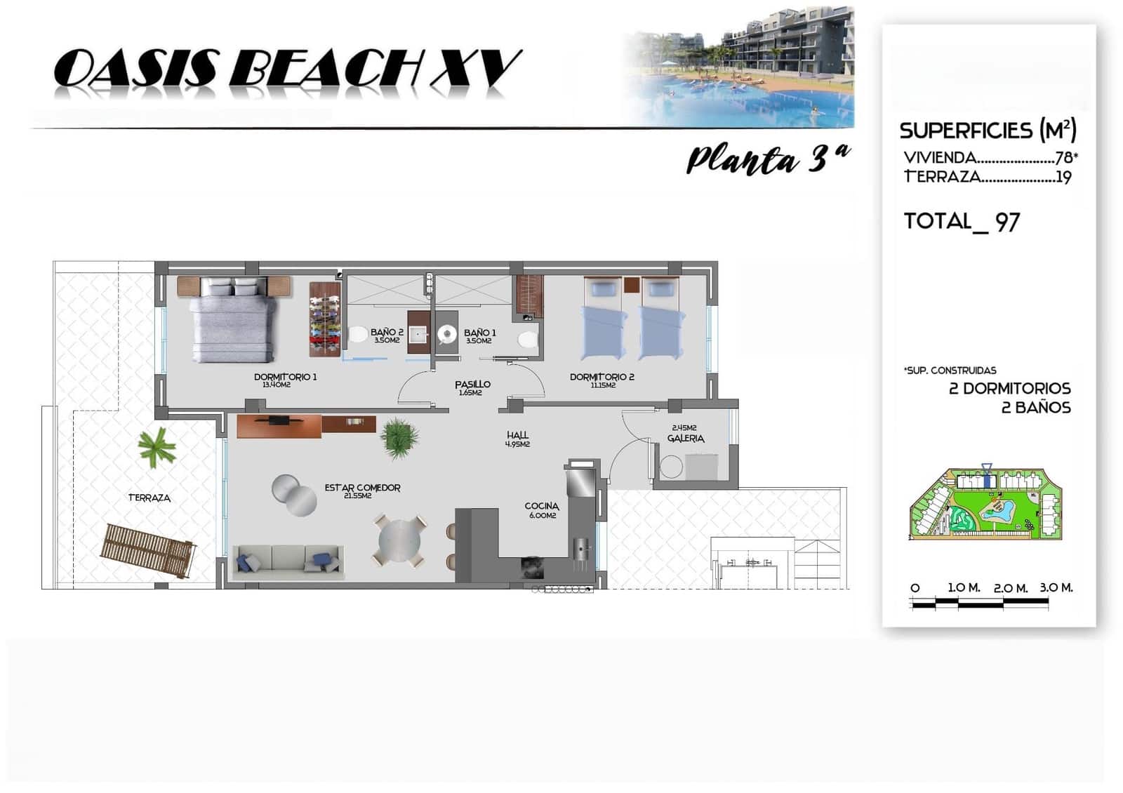 Apartamento de 2 habitaciones en El Raso en venta con piscina - 255.000 € (Ref: 9799699)