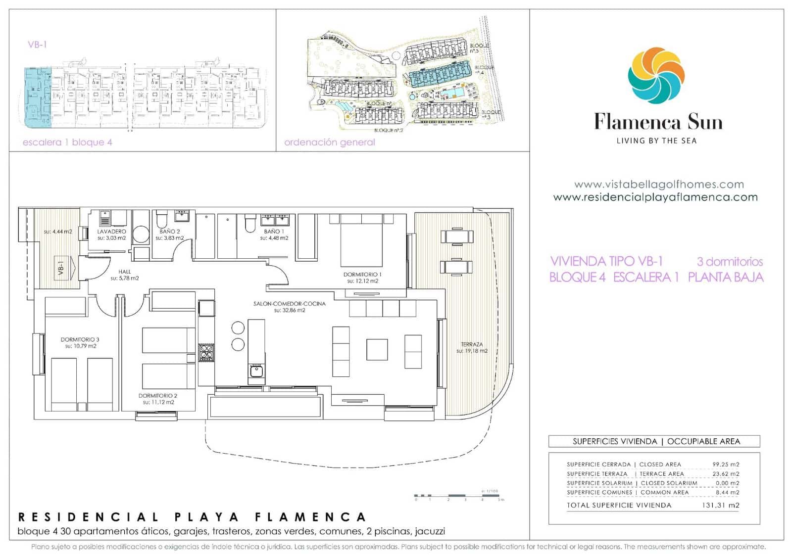 Apartamento de 3 habitaciones en Playa Flamenca en venta con piscina garaje - 395.000 € (Ref: 9799810)