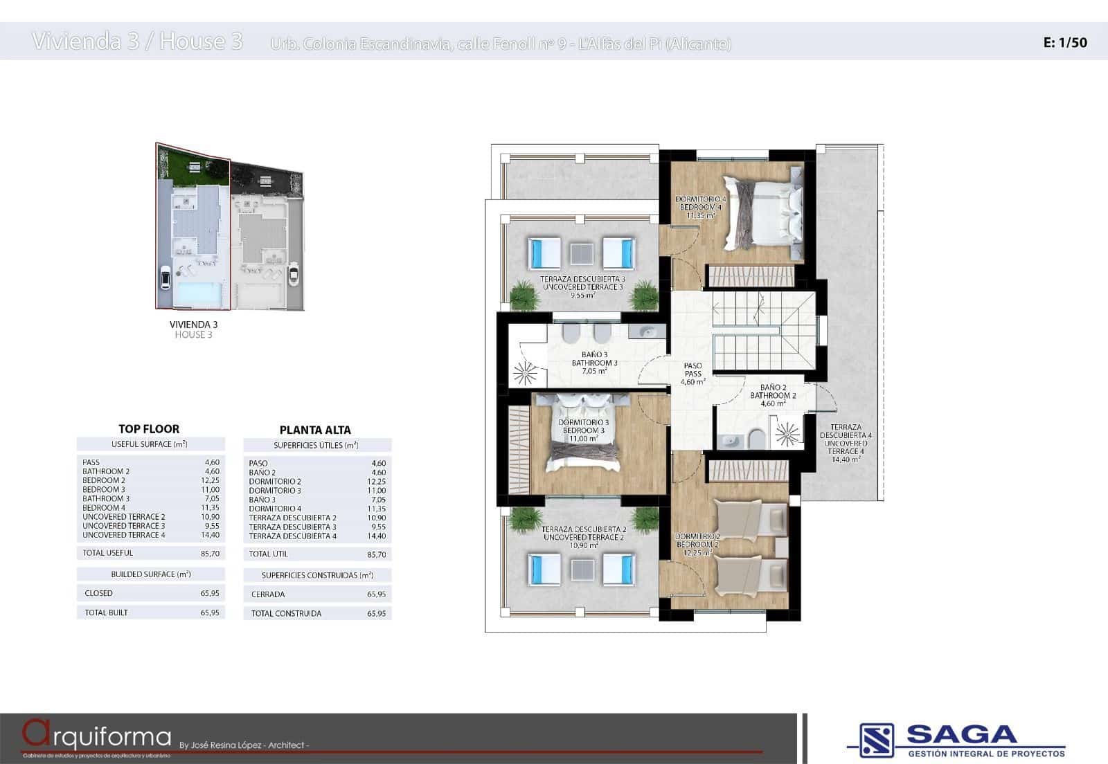 3 slaapkamer Halfvrijstaande villa te koop in Alfaz del Pi / L'Alfas del Pi met zwembad garage - € 675.000 (Ref: 8428530)
