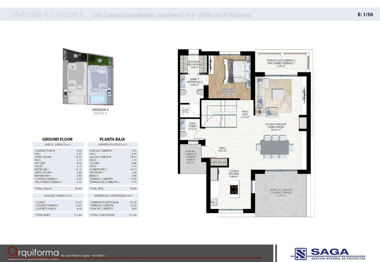 3 slaapkamer Halfvrijstaande villa te koop in Alfaz del Pi / L'Alfas del Pi met zwembad garage - € 675.000 (Ref: 8428530)