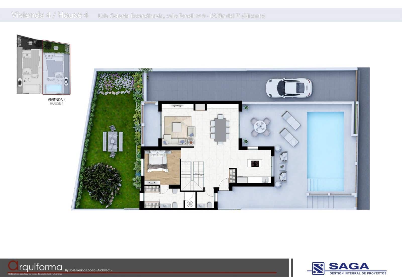 3 slaapkamer Halfvrijstaande villa te koop in Alfaz del Pi / L'Alfas del Pi met zwembad garage - € 675.000 (Ref: 8428530)