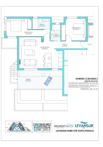 2 soverom Leilighet til salgs i Torre-Pacheco med svømmebasseng garasje - € 388 900 (Ref: 9719521)