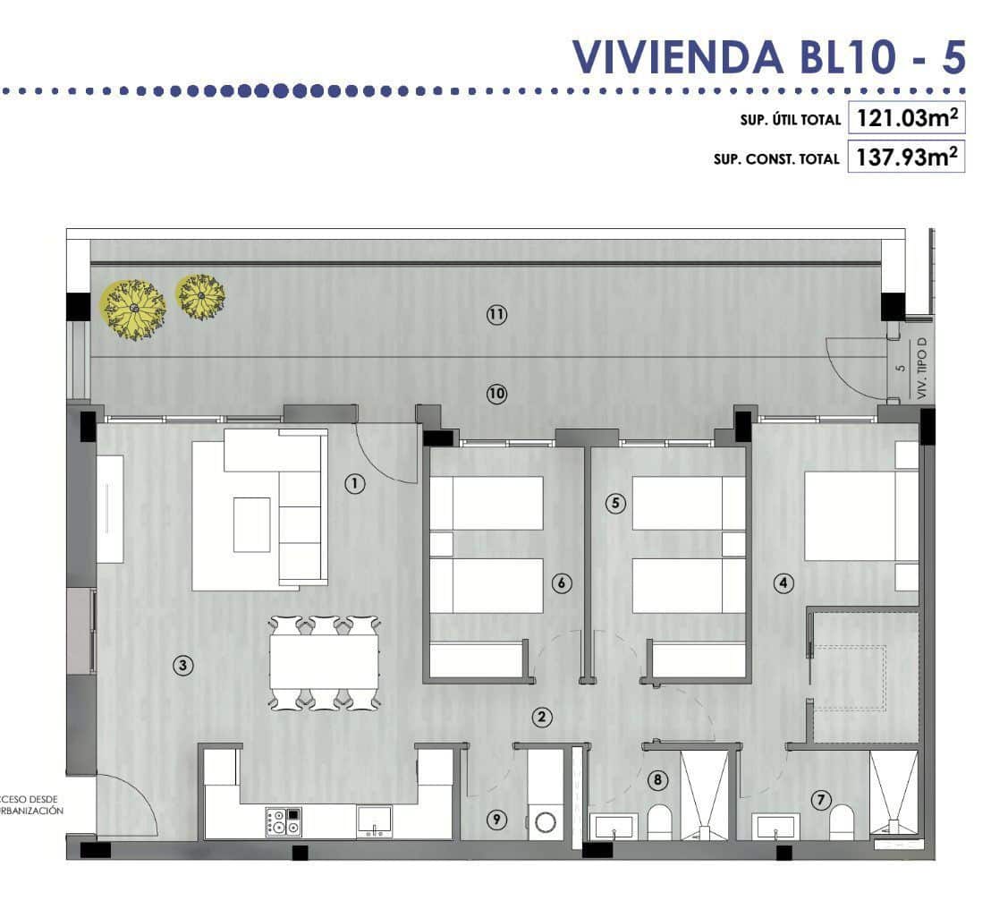 3 makuuhuone Huoneisto myytävänä paikassa Gran Alacant mukana uima-altaan 
autotalli - 405 000 € (Ref: 9751623)