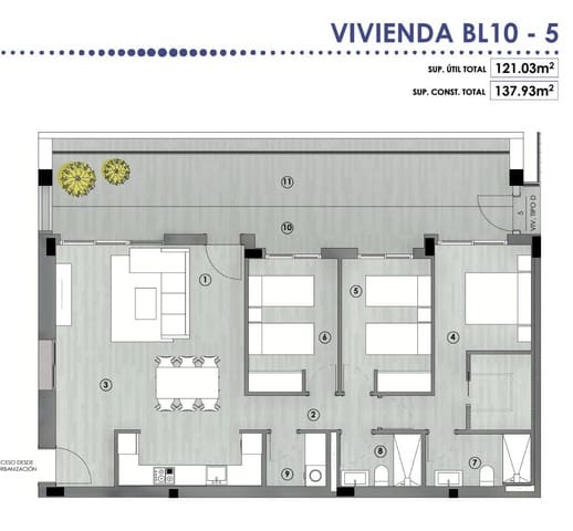 3 makuuhuone Huoneisto myytävänä paikassa Gran Alacant, Santa Pola mukana uima-altaan 
autotalli - 405 000 € (Ref: 9751623)