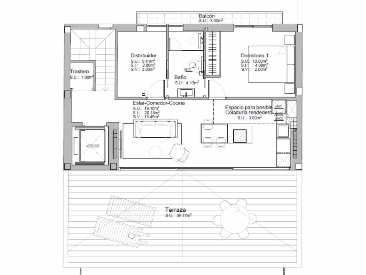 2 sypialnia Penthouse na sprzedaż w Palma de Mallorca z garażem - 515 000 € (Ref: 10174322)