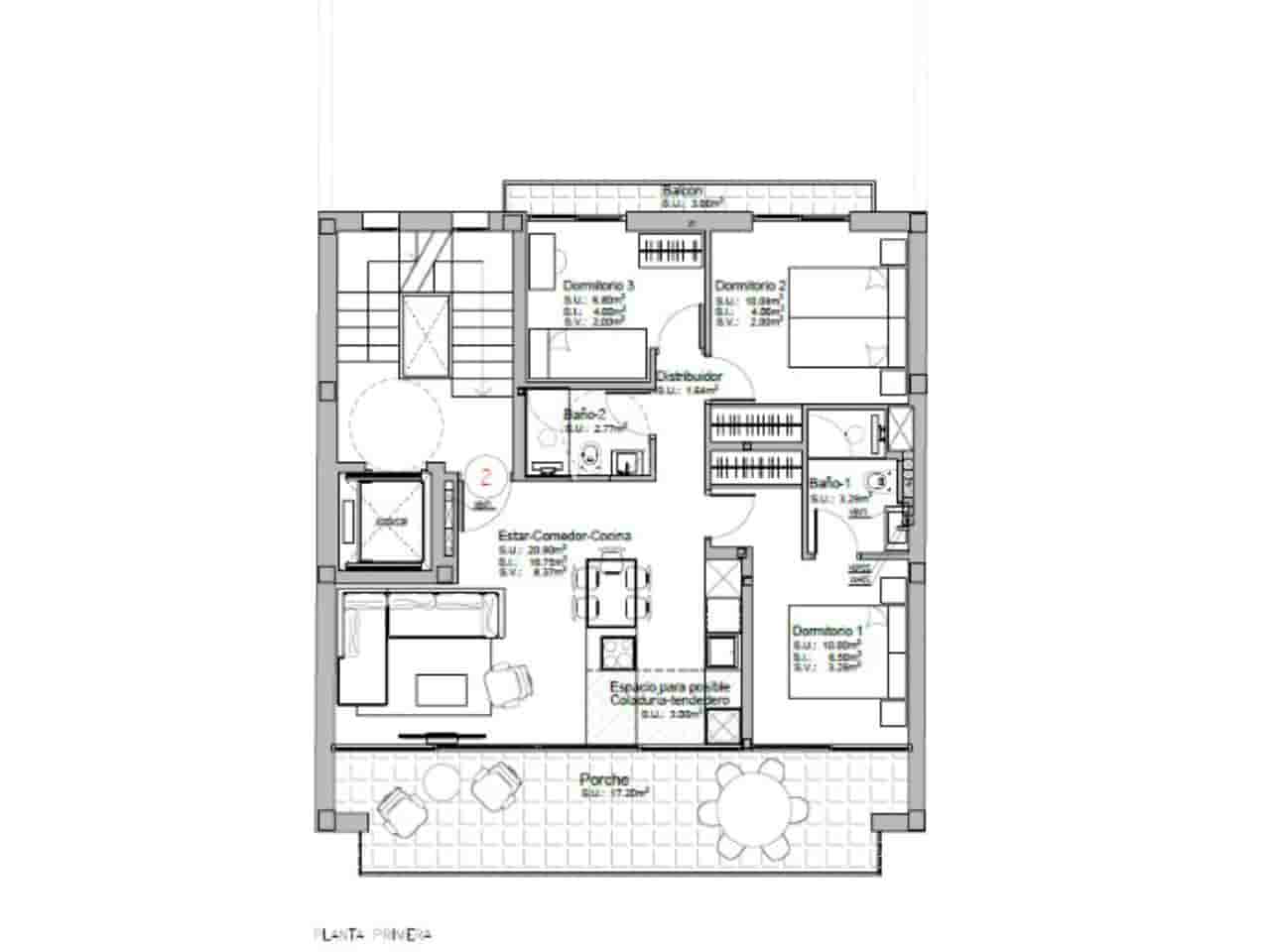 2 sypialnia Penthouse na sprzedaż w Palma de Mallorca z garażem - 515 000 € (Ref: 10174322)