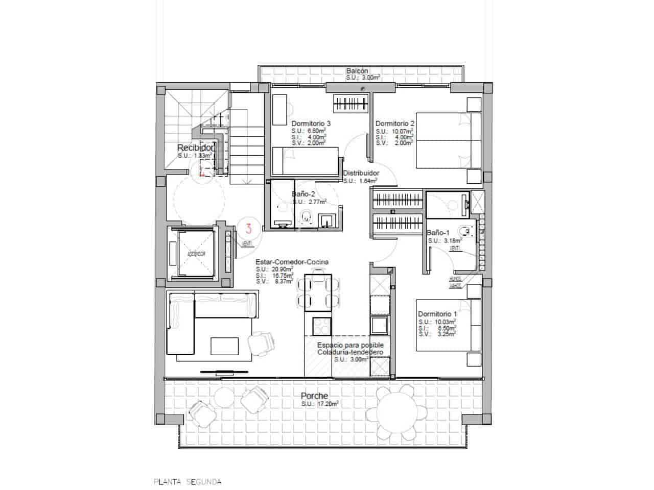 2 sypialnia Penthouse na sprzedaż w Palma de Mallorca z garażem - 515 000 € (Ref: 10174322)