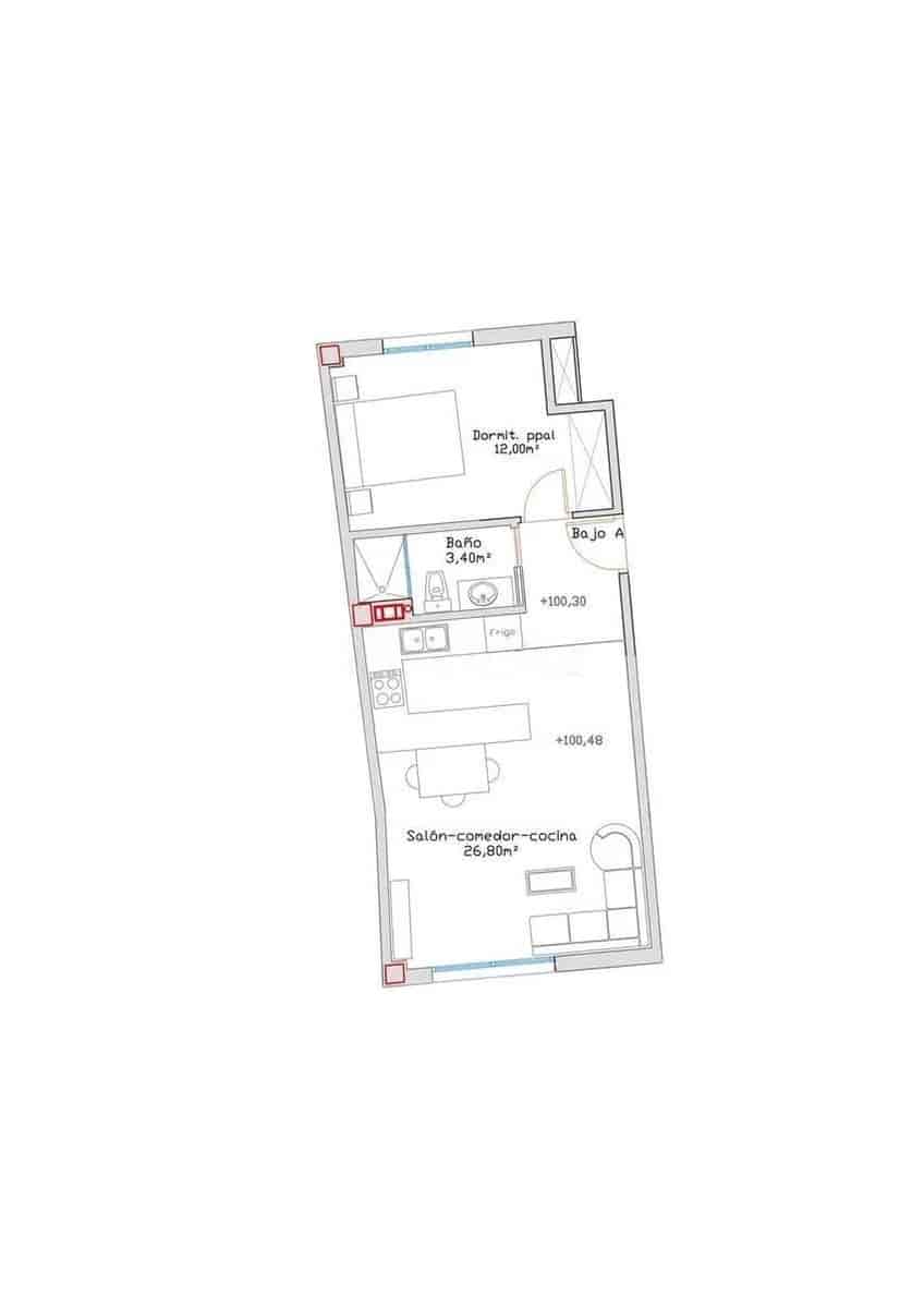 1 sovrum Lägenhet till salu i Malaga stad - 279 000 € (Ref: 10019320)