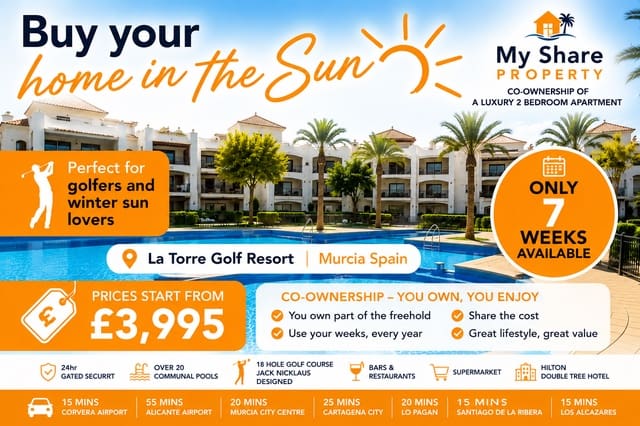 2 sypialnia Apartament na sprzedaż w La Torre Golf Resort, Torre-Pacheco z basenem - 5 000 € (Ref: 7002451)