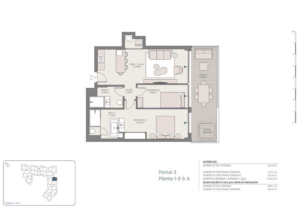 Apartamento de 2 habitaciones en Fuengirola en venta con piscina - 299.000 € (Ref: 9543571)