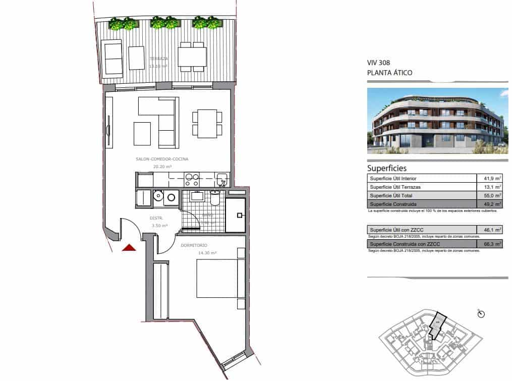 1 Zimmer Penthouse zu verkaufen in Las Canadas mit Pool - 262.315 € (Ref: 9561758)