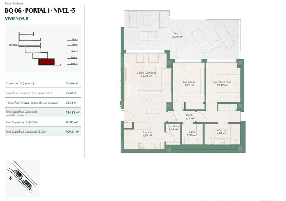 Apartamento de 2 habitaciones en La Cala de Mijas en venta con piscina - 520.000 € (Ref: 9576691)