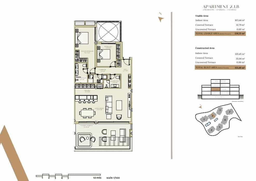 2 sovrum Lägenhet till salu i Los Flamingos med pool - 895 000 € (Ref: 9576694)