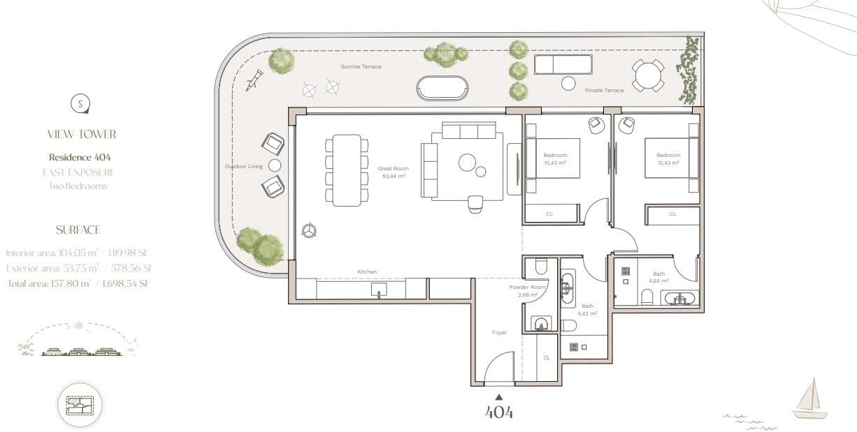 Apartamento de 2 habitaciones en Estepona en venta con piscina - 760.000 € (Ref: 9634224)