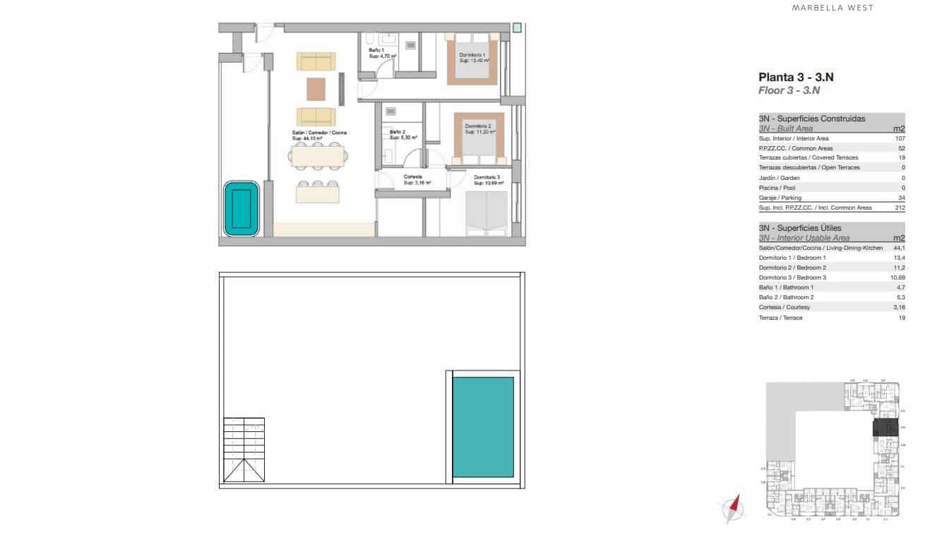 Ático de 3 habitaciones en San Pedro de Alcantara en venta con piscina - 1.150.000 € (Ref: 9751994)