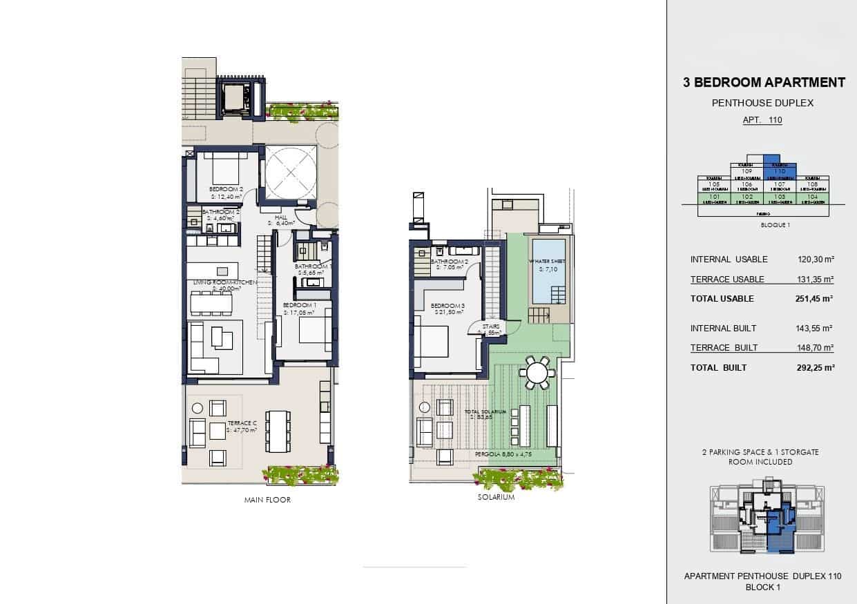 3 camera da letto Attico in vendita in New Golden Mile con piscina - 1.227.450 € (Rif: 9755643)