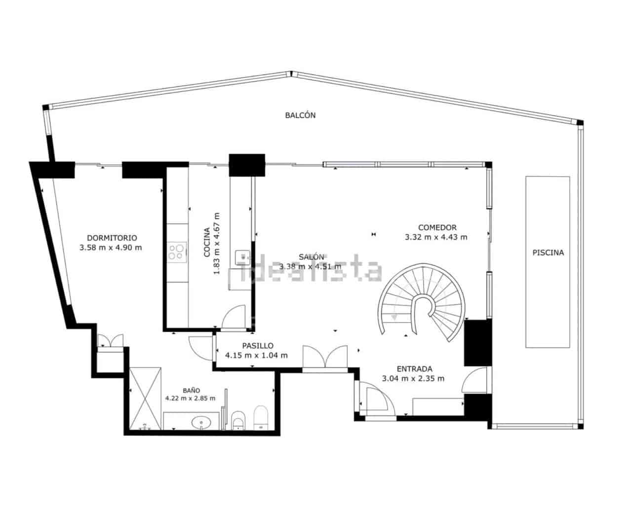 2 sovrum Takvåning till salu i Barcelona stad med pool garage - 1 850 000 € (Ref: 9604898)