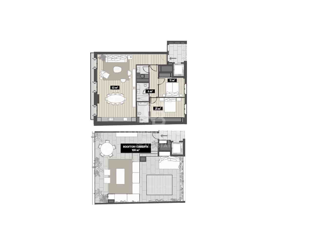 2 bedroom Penthouse for sale in Barcelona city with pool garage - € 1,860,000 (Ref: 9698764)