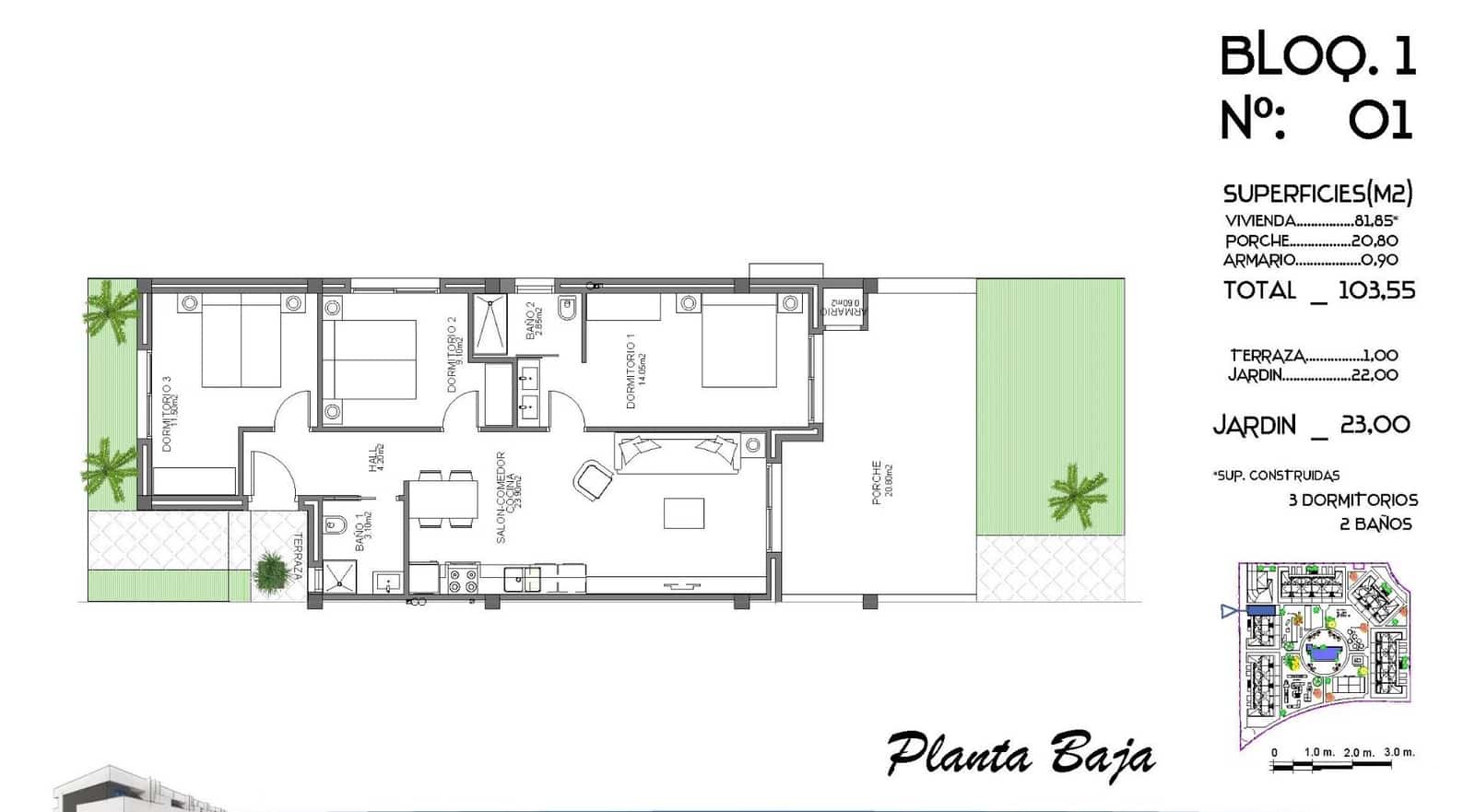 3 quarto Apartamento para venda em Guardamar del Segura com piscina garagem - 249 000 € (Ref: 9889204)