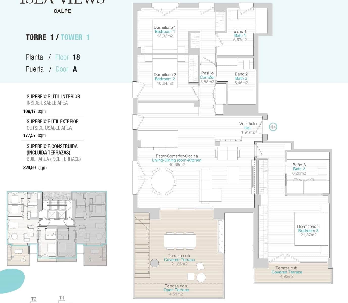 3 makuuhuone Asunto myytävänä paikassa Calpe / Calp mukana uima-altaan 
autotalli - 795 000 € (Ref: 7892204)