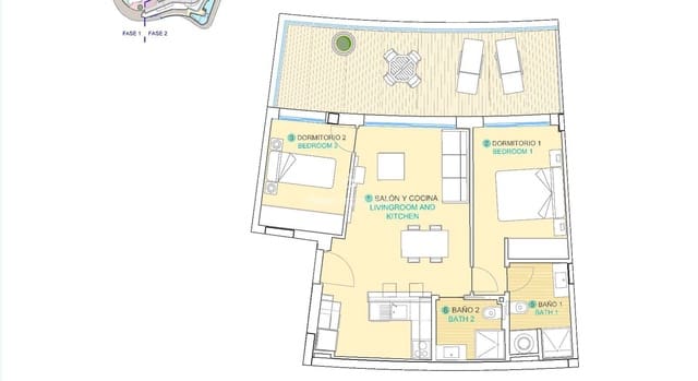 2 soverom Leilighet til salgs i Los Collados - Los Geraneos, Aguilas med svømmebasseng garasje - € 305 000 (Ref: 7892206)