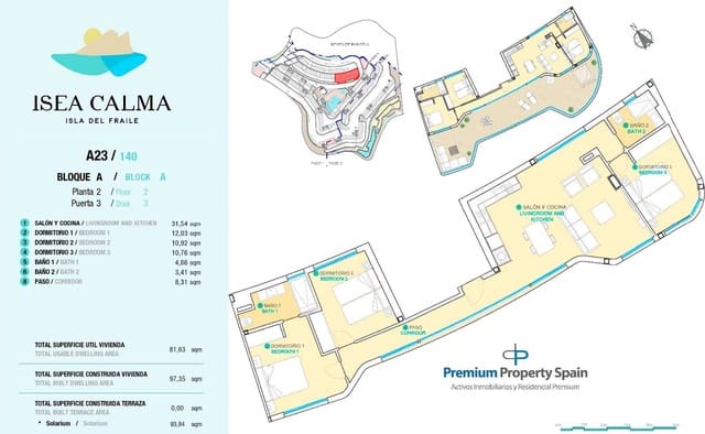 3 soverom Penthouse til salgs i Los Collados - Los Geraneos, Aguilas med svømmebasseng garasje - € 605 000 (Ref: 7892207)