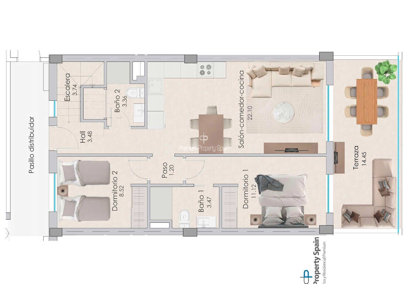 2 slaapkamer Penthouse te koop in Santa Pola met zwembad garage - € 440.000 (Ref: 8055317)