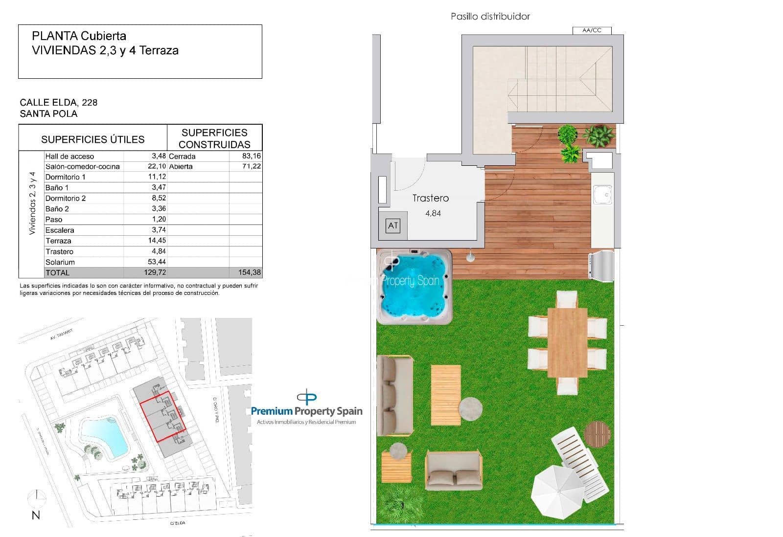 2 slaapkamer Penthouse te koop in Santa Pola met zwembad garage - € 440.000 (Ref: 8055317)