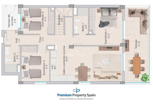 3 makuuhuone Kattohuoneisto myytävänä paikassa Playa Tamarit - Playa Lissa, Santa Pola mukana uima-altaan 
autotalli - 580 000 € (Ref: 8090560)