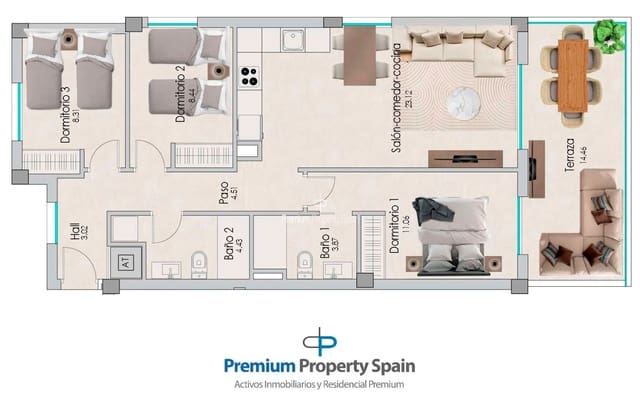 3 bedroom Flat for sale in Playa Tamarit - Playa Lissa, Santa Pola with pool garage - € 375,000 (Ref: 8090562)