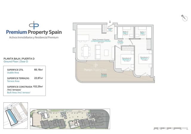 Piso de 2 habitaciones en Platja Vila Joiosa - Platja de Torres, La Villajoyosa / Vila Joiosa en venta con piscina garaje - 318.500 € (Ref: 9394096)