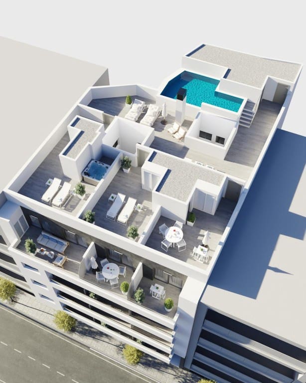 2 soveværelse Lejlighed til salg i Torrevieja med swimmingpool - € 299.000 (Ref: 10008835)