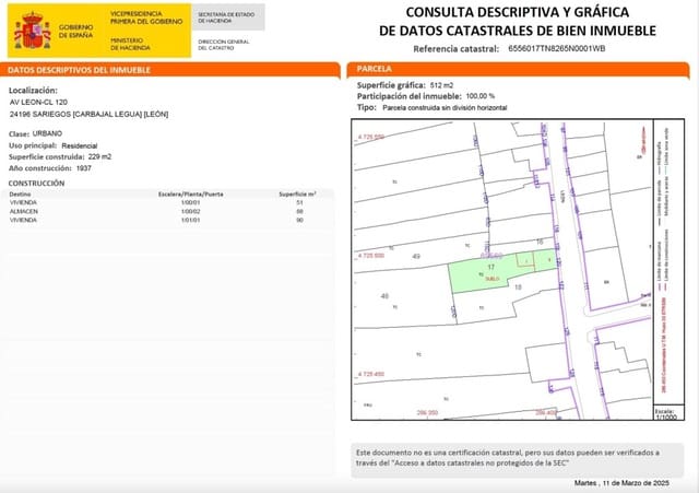 Byggetomt til salgs i Sariegos - € 58 800 (Ref: 10061702)