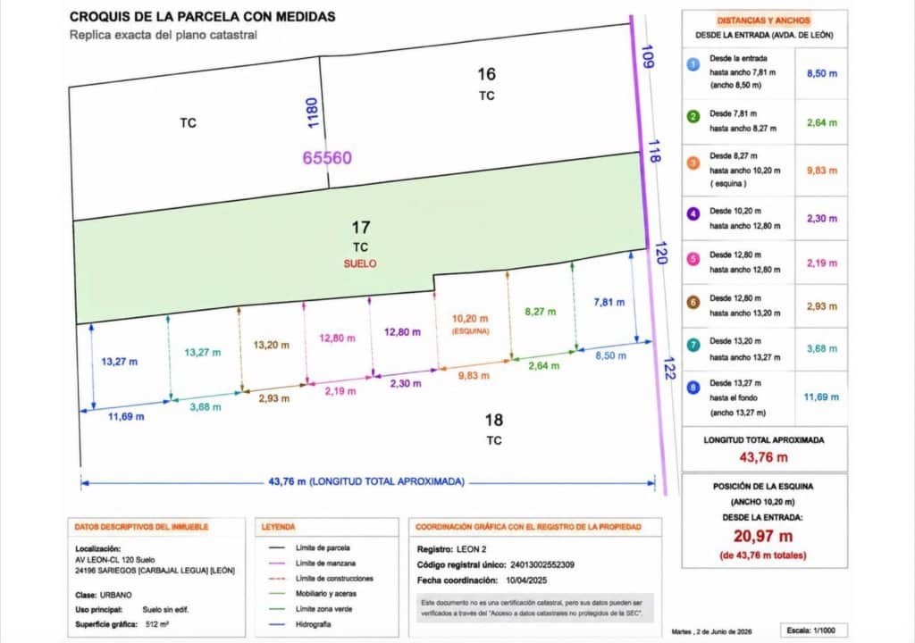 Bauplatz zu verkaufen in Sariegos - 58.800 € (Ref: 10102225)