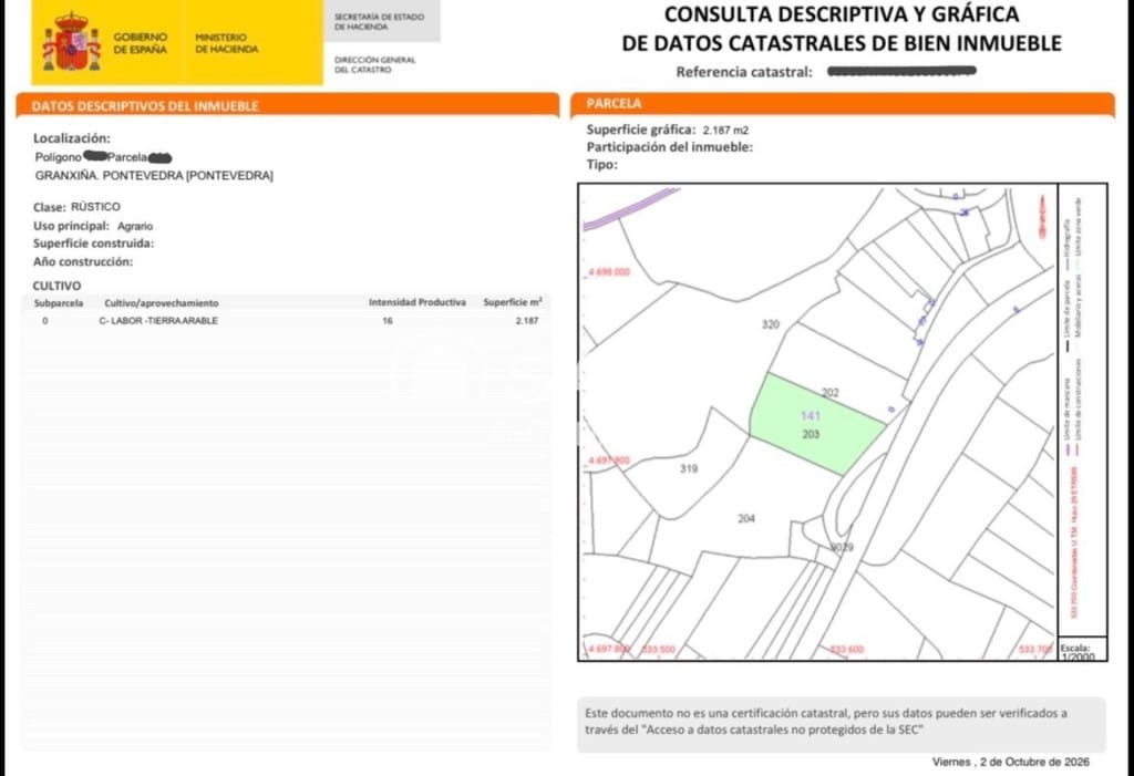Terreno/Finca Rústica en Pontevedra ciudad en venta - 33.000 € (Ref: 10135948)