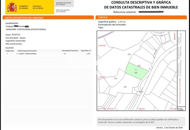 Terreno/Finca Rústica en Pontevedra ciudad en venta - 33.000 € (Ref: 10135948)