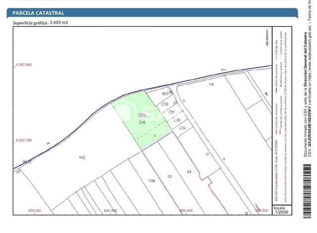 Ubebygd land til salgs i Sangonera la Seca, Murcia by - € 82 500 (Ref: 9174279)