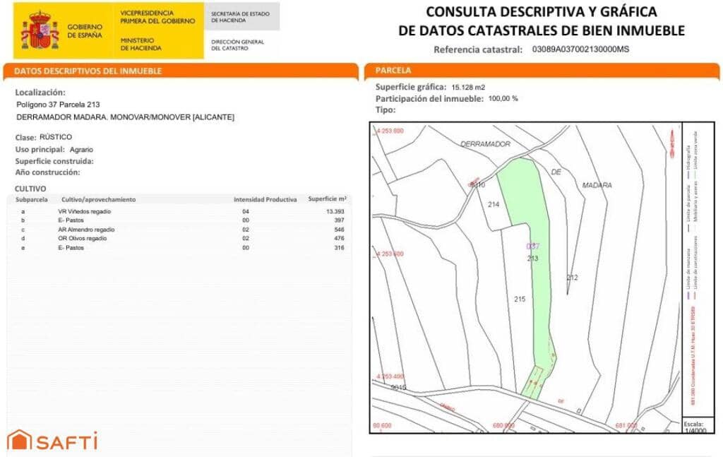 Undeveloped Land for sale in Monovar / Monover - € 42,999 (Ref: 9387798)