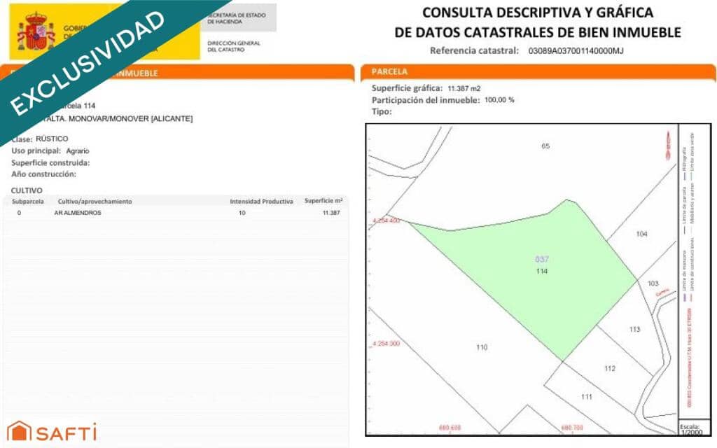 Mark till salu i Monovar / Monover - 28 900 € (Ref: 9403263)
