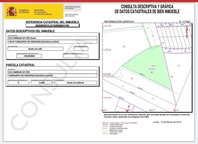 Building Plot for sale in Yunquera de Henares - € 319,000 (Ref: 9561628)