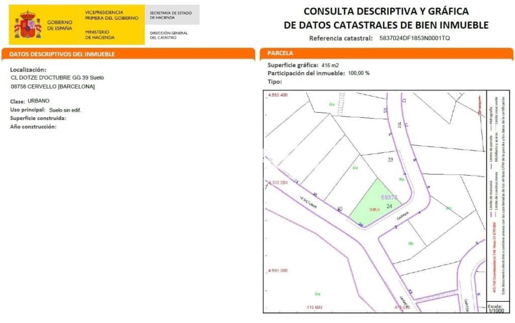Działka budowlana na sprzedaż w Cervello - 156 000 € (Ref: 9595087)