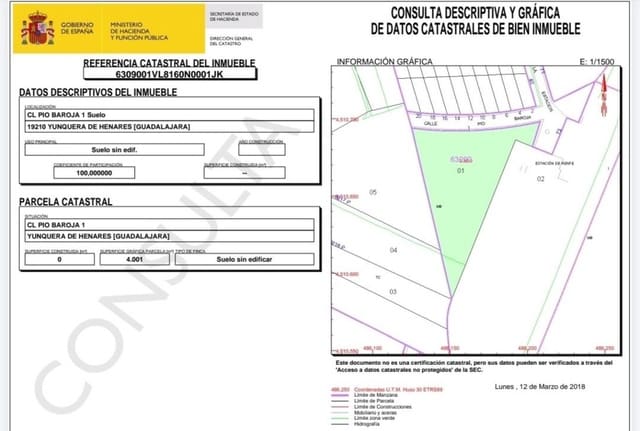 Area Edificabile in vendita in Yunquera de Henares - 239.000 € (Rif: 9595997)