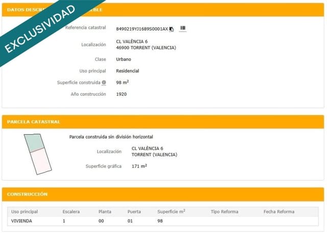 Tontti myytävänä paikassa Torrent - 190 000 € (Ref: 9674069)