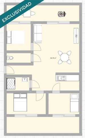 3 camera da letto Attico in vendita in Empuriabrava, Castelló d'Empúries - 159.000 € (Rif: 9741653)