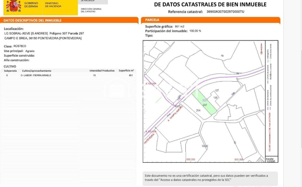 Tontti myytävänä paikassa Pontevedra kaupunki - 60 000 € (Ref: 9806362)